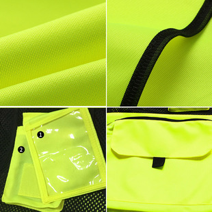 反光马甲多口袋交通巡逻车用背心
