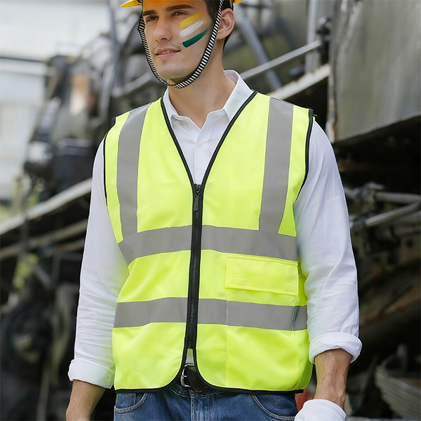 交通环卫施工反光马甲安全背心带口袋